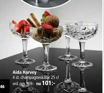 Kitch'n Aida Harvey 4 st. champagneskålar 25 cl erbjuda