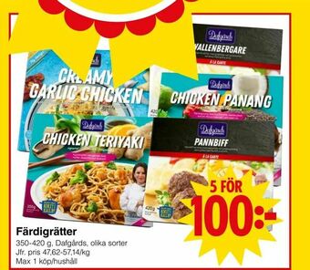 Matöppet Färdigrätter erbjuda
