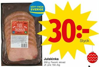 Matöppet Julskinka erbjuda