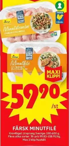 ICA Maxi Färsk minutfilé erbjuda