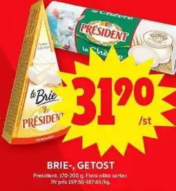 ICA Maxi PRESIDENT Brie-, getost erbjuda