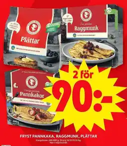 ICA Maxi Fryst pannkaka, raggmunk, plättar erbjuda