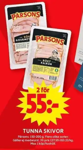 ICA Maxi PARSONS Tunna skivor erbjuda