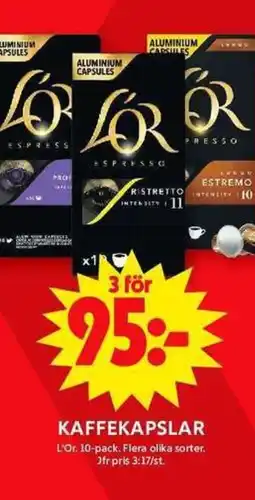 ICA Maxi L'OR Kaffekapslar erbjuda