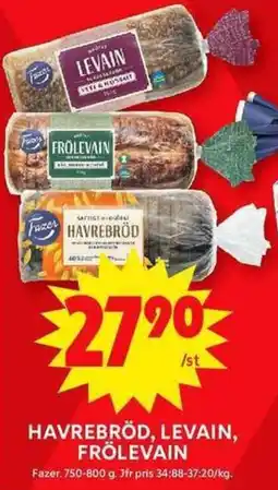 ICA Maxi FAZER Havrebröd, levain, frölevain erbjuda