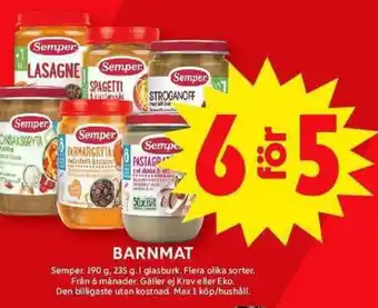 ICA Maxi SEMPER Barnmat erbjuda