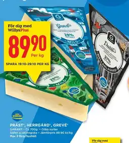 Willys GARANT Präst herrgård grevé erbjuda