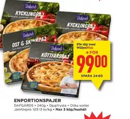 Willys DAFGARDS Enportionspajer erbjuda