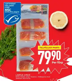 Willys ROYAL FOODS Laxfilé 4-pack erbjuda