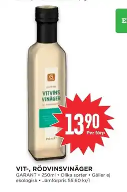 Willys GARANT Vit-, rödvinsvinäger erbjuda