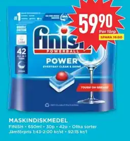 Willys FINISH Maskindiskmedel erbjuda