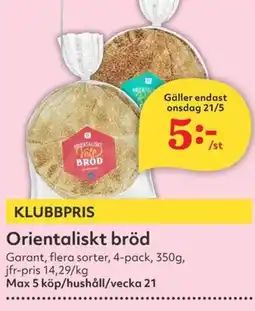 Hemköp GARANT Orientaliskt bröd erbjuda