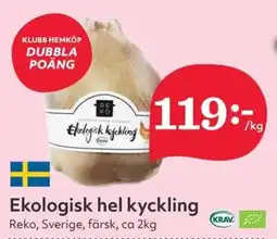 Hemköp REKO Ekologisk hel kyckling erbjuda