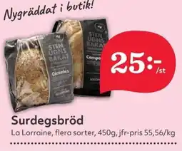 Hemköp LA LORRAINE Surdegsbröd erbjuda