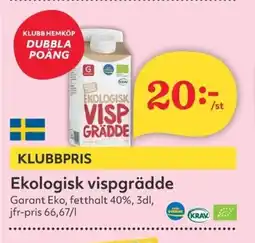 Hemköp GARANT Ekologisk vispgrädde erbjuda