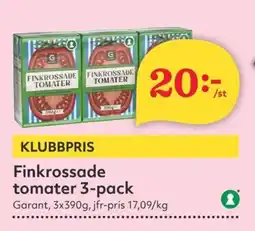 Hemköp GARANT Finkrossade tomater 3-pack erbjuda