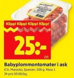 ICA Kvantum ICA Babyplommontomater i ask erbjuda