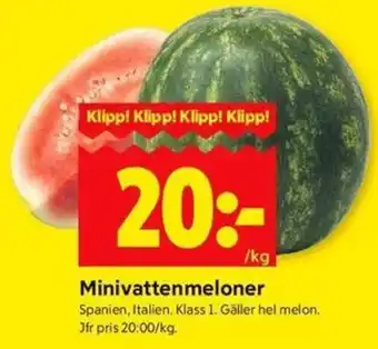 ICA Kvantum Minivattenmeloner erbjuda