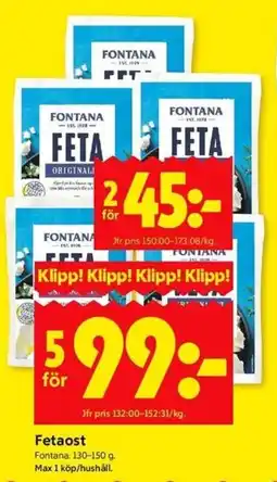ICA Kvantum FONTANA Fetaost erbjuda