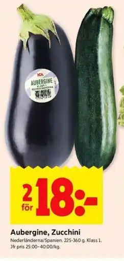 ICA Kvantum Aubergine, zucchini erbjuda