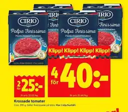 ICA Kvantum CIRIO Krossade tomater erbjuda
