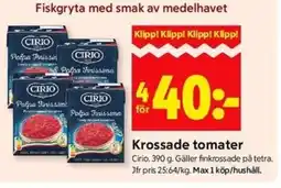 ICA Kvantum CIRIO Krossade tomater erbjuda