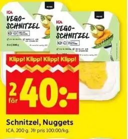 ICA Kvantum ICA Schnitzel, nuggets erbjuda