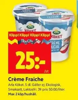 ICA Kvantum ARLA Crème fraiche erbjuda