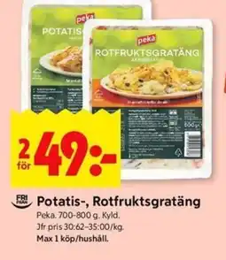 ICA Kvantum PEKA Potatis-, rotfruktsgratäng erbjuda