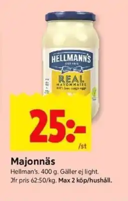 ICA Kvantum HELLMANN'S Majonnäs erbjuda