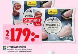 ICA Kvantum Fryst kycklingfilé erbjuda