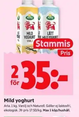 ICA Kvantum ARLA Mild yoghurt erbjuda