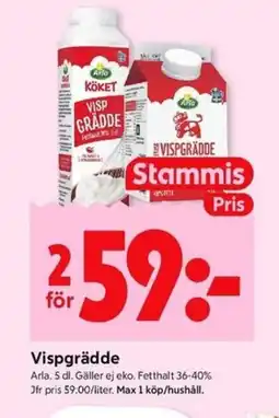 ICA Kvantum ARLA Vispgrädde erbjuda