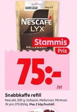 ICA Kvantum NESCAFE Snabbkaffe refill erbjuda