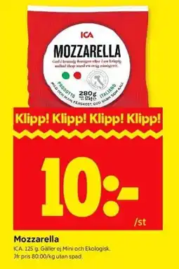 ICA Kvantum ICA Mozzarella erbjuda