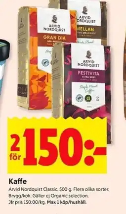 ICA Kvantum ARVID NORDQUIST Kaffe erbjuda