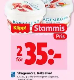ICA Kvantum Skagenröra, räksallad erbjuda