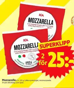 ICA Supermarket ICA Mozzarella erbjuda