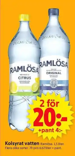 ICA Supermarket RAMLÖSA Kolsyrat vatten erbjuda