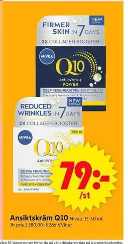 ICA Supermarket NIVEA Ansiktskräm Q10 erbjuda