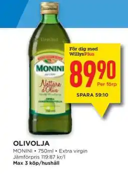 Willys OLIVOLJA erbjuda