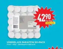 Willys Värmeljus Paraffin 50-pack erbjuda