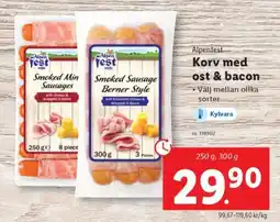 Lidl Alpenfest Korv med ost & bacon erbjuda