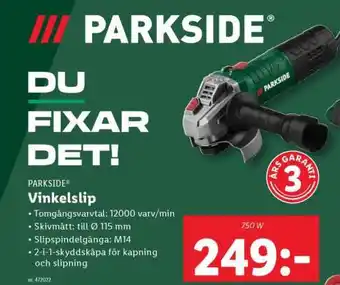 Lidl PARKSIDE Vinkelslip erbjuda