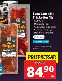 Lidl Svea Lantkött Fläskytterfilé erbjuda