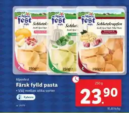Lidl ALPENFEST Färsk fylld pasta erbjuda