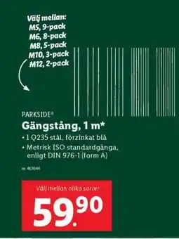 Lidl PARKSIDE Gängstång, 1 m erbjuda