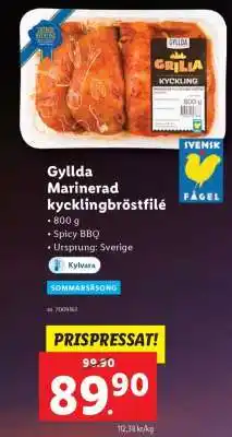 Lidl Gyllda Marinerad kycklingbröstfilé erbjuda