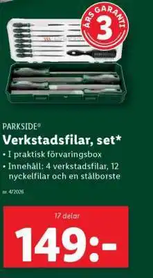 Lidl PARKSIDE Verkstadsfilar, set erbjuda