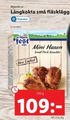 Lidl Alpenfest Långkokta små fläsklägg erbjuda